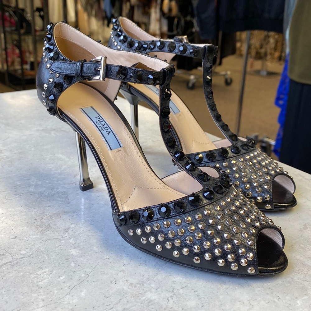 Prada Studded Pumps